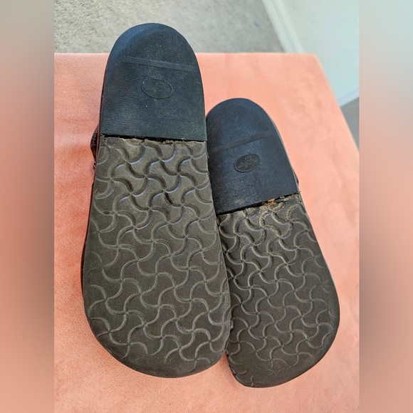 Vtg Men's 10 EU 43 Birkenstock London Brown Leather Brass Buckle Clogs - Picture 11 of 11